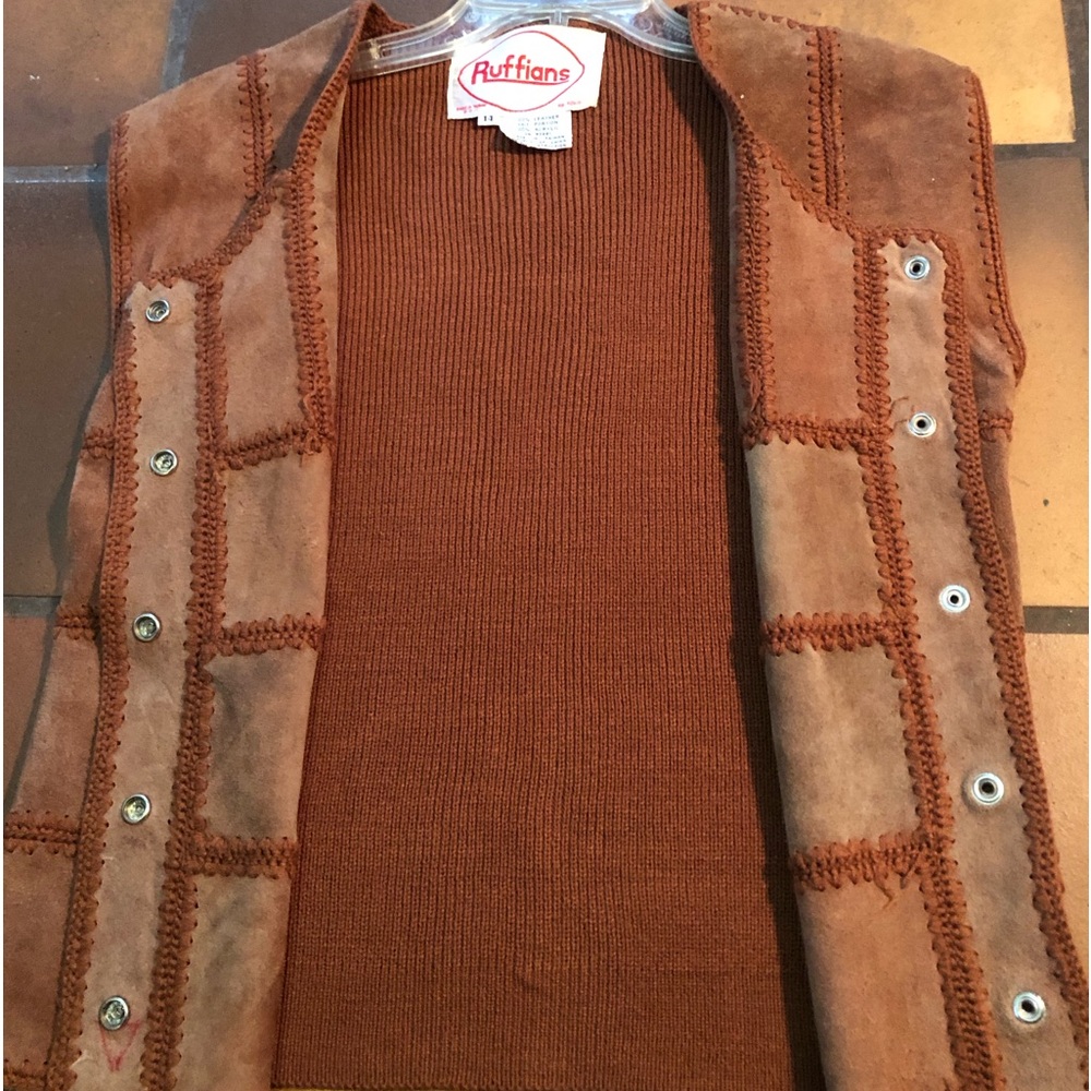 Vintage Patchwork Leather Vest - image 5